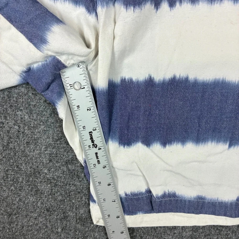 Banana Republic Mens 36 Blue White Tie Dye Striped Cotton Chino Shorts Summer